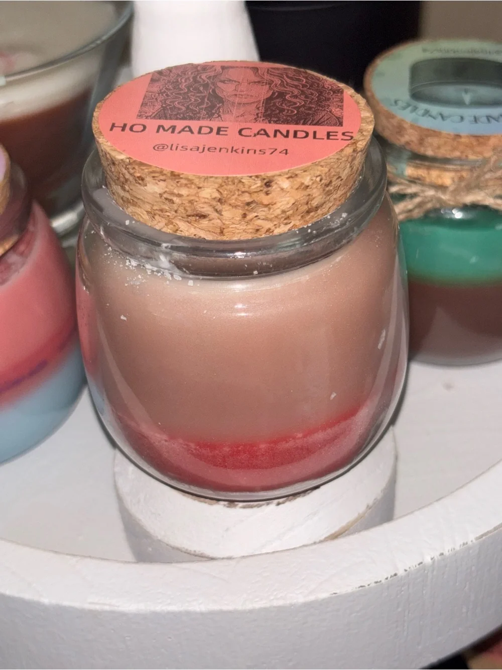 Peaches and cream Handmade Layered Scented Candle -